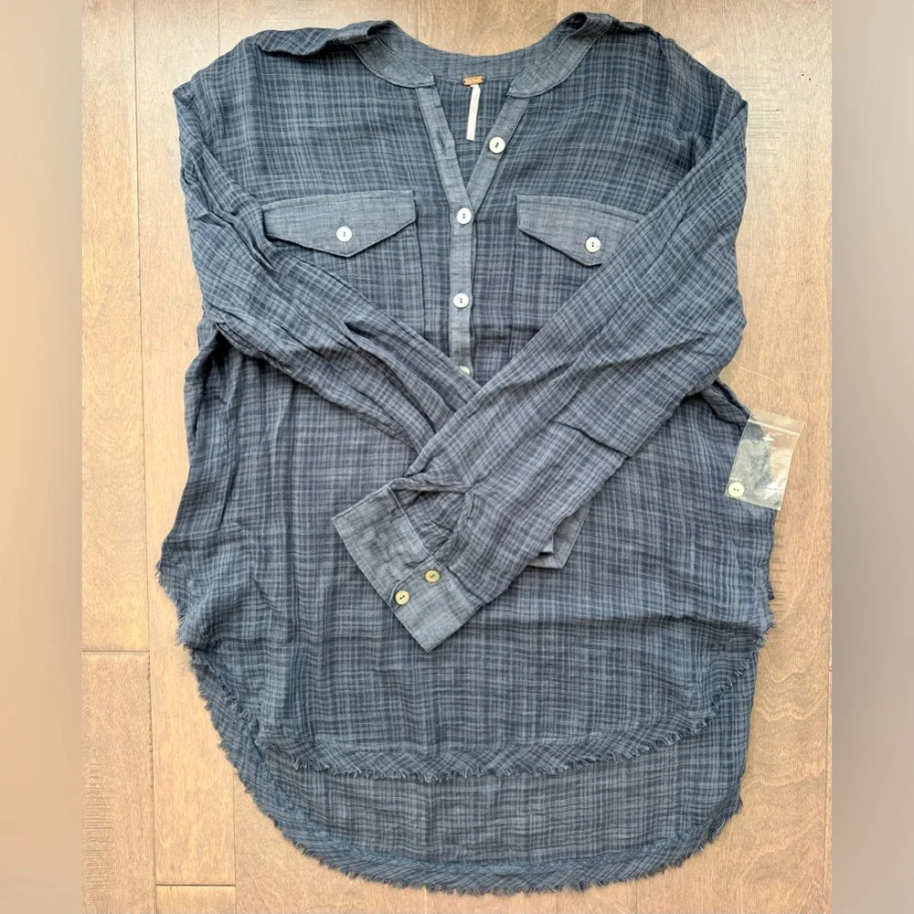 NWOT Free People Talk To Me Blouse